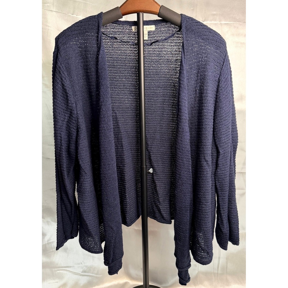 Cato Navy Open Knit‎ Cardigan 22/24W Draped Sharkbite Lightweight Layer